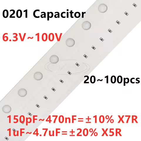 0201 SMD Capacitor 150/220/270/330/470/560/680/820PF 1/1.5/2.2/3.3/4.7/6.8/10/15/22/33/47/68/100/220