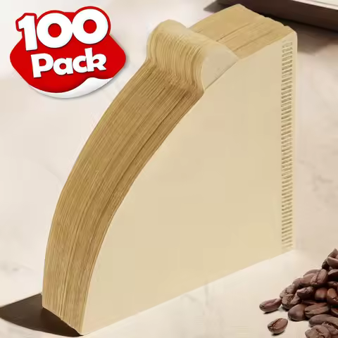 Cone Coffee Filters Size 01/02, 100 Count 1-2/1-4 Cups Unbleached V01/V02 Disposable Coffee Filter P