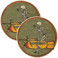 eDesign 2-Pack Skeleton Bomber WW2 USA Patch Vinyl Sticker Decal - 4 Inches - Military Stickers and 