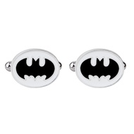 Hot Selling Men's Creative Cartoon Geometric Round Character Batman Logo Cufflinks