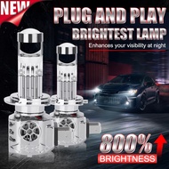 Y9 MAX Car LED Car Headlight LED Mini Projector H4 LED Headlight Bulb Projector Lampu Kereta LED