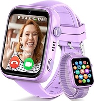 Children's Smart Watch with Video Call and Phone, Children's Watch with Voice Chat GPS, Whatsapp, Wi