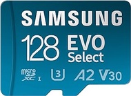 SAMSUNG EVO Select Micro SD-Memory-Card + Adapter, 128GB microSDXC 130MB/s Full HD &amp; 4K UHD, UHS-I, U3, A2, V30, Expanded Storage for Android Smartphones, Tablets, Nintendo-Switch (MB-ME128KA/AM)