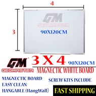 3 X 4 (90 X120cm) WHITEBOARD / MAGNECTIC WHITE BAORD -READY STOCK