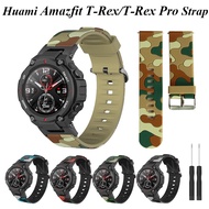 Huami Amzfit T-Rex2/T-Rex Pro Strap Silicone Smart Watchband Replacement Strap Camouflage Color Decor Bracelet Belt For Xiaomi Huami Amazfit T-Rex Pro Strap