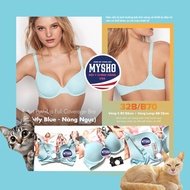 [Size 32B/B70 - 46] Premium Women's T-Shirt Full Coverage, Breast Lift - Lightly Blue