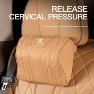 Car Seat Cushion Luxury Leather Anti-Slip Support Cushion Universal Headrest For BYD Song Pro Song P