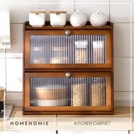 Homehomie Minimalist Muji Nordic Bamboo Cabinet Kitchen Pantry Countertop Retro Storage Cabinet