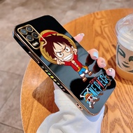 For Realme 8 5G Realme 8 Pro Realme 7 5G Realme X7 Pro 4G/5G Realme X GT Master Cartoon One-Piece Luffy Casing Square Edge Pattern Plated Phone Shell Luxury Plating Soft TPU Phone Case