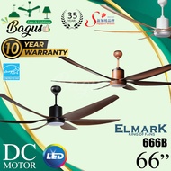 Elmark 666B Ceiling Fan w Light 66" DC Motor Remote Control 24W 3 Color LED Light 12 Speed 10yrs WTY