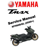 T-MAX YAMAHA TMAX 560D/ EL (2020+) SERVICE WORKSHOP MANUAL + PARTS CATALOGUE + OWNER'S MANUAL