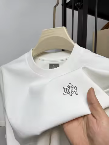 New men's printed short sleeved round neck high-end brand T-shirt for summer fashion high-end letter
