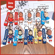 GANTUNGAN Ronaldo Messi Haaland Neymar Import Keychain – Cute GOAT Player FootballKeychain | Wibu Zo
