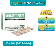 Hovid Neurovit Forte 100 Tablets (1 BOX) EXP:11/2028 [ Vitamin B1 B6 B12 Farmasi CS ]