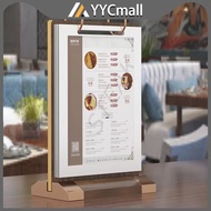 Walnut Food Menu Flip Display Stand Desktop Food Menu Page Display Stand For Desktop Display