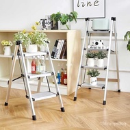 ‍🚢Stainless Steel Aluminum Alloy Ladder Three-Step Ladder Household Ladder Folding Ladder Small Ladder Climbing Herringb