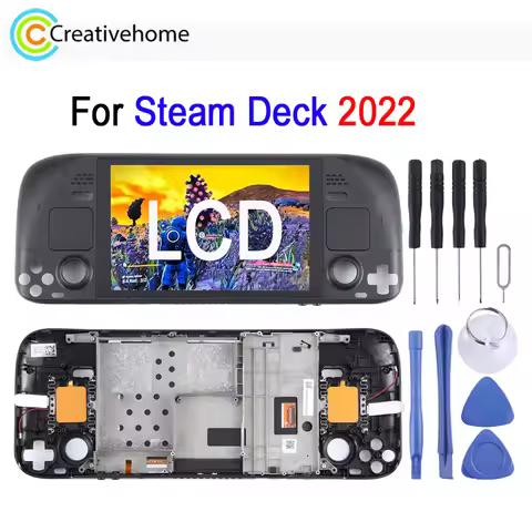 Original 7'' LCD Screen with Frame For Steam Deck 2022 512GB Game Console Frosted Version 60Hz Displ