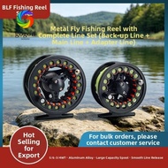 GOGOU Fly Reel Combo, Large Arbor Aluminum Fly Fishing Reel, Smooth Backing Leader WF Floating Fly L