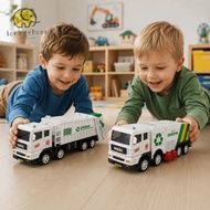 LONNGUVO Garbage Truck Toy, Simulation Model Toy Car Recycling Sanitation Vehicle, Interactive Plast