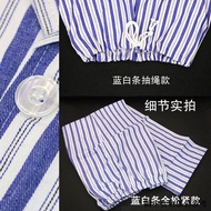 ❥Cotton surgical hospital gown pajamas striped long-sleeved patient service patient large size hospi