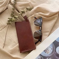手工皮革眼鏡套/太陽眼鏡袋/眼鏡盒_摩卡咖