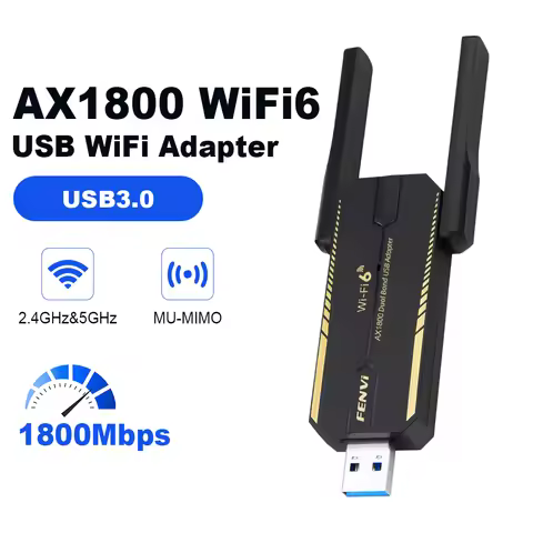 AX1800 WiFi 6 USB WiFi Adapter 802.11AX USB3.0 WiFi Adapter Ethernet Card Dual Band 2.4G/5GHz Laptop
