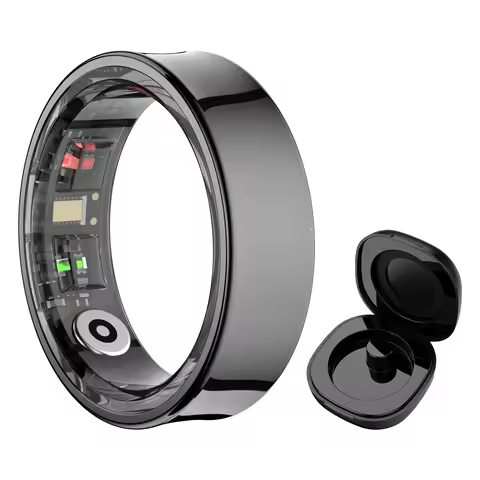 R09 Smart Ring 5ATM Waterproof Health Tracker Multi Sport Modes Skin Temperature Measurement Stress 