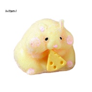 [LV] Hamster Sensory Toy Soft Hamster Toy Cheese Hamster Squishy Toy Slow Rising Stress Relief Squeeze Toy for Kids Adults Cute Animal Sensory Fidget Toy Birthday Gift