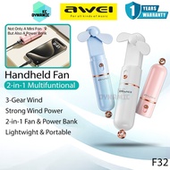 Awei F32 Handheld Fan & Powerbank Portable Fan Hand Fan Mini Fan Outdoor Fan 2-in-1 Multifuntional H