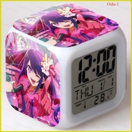 SY3 Oshi no Ko Clock Anime LED Digital Luminous Alarm Clocks 7 Color Changing Ai Hoshino Ruby Home D