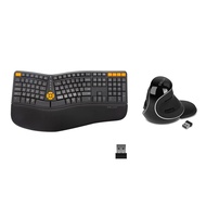 DELUX Wireless Ergonomic Keyboard Mouse Combo, Full Size Keyboard GM905 and Ergonomic Mouse M618Plus