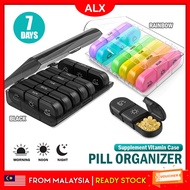 ALX Weekly Pill Organizer 7 Day 3 Times A Day Medication Box Supplement Vitamin Case Kotak Ubat 便携药盒