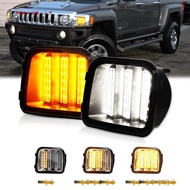 2x For Hummer H3 H3T 2006-2010 Front Bumper Corner Switchback White/Amber Sequential Led DRL Parking