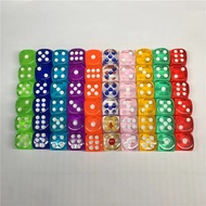 10Pieces/Lot High Quality 14mm Transparent Acrylic 6 Sided D6 Point Dice For Club/Party/Family Board