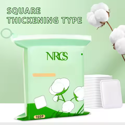 160pcs/320pcs/480pcs Soft Square Makeup Remover Pad, Used for Daily Facial Cleaning, Wet Compress an