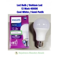 PUTIH Led Bulb 12watt Cool White Semi White 4000K 220V Philips