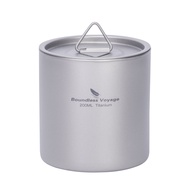 Boundless Voyage ไทเทเนียม Double Walled Cup Ultralight Stackable Mug ชา Drinkware แบบพกพาสําหรับ Ca