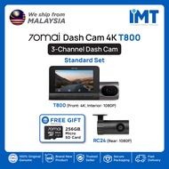 70mai Dash Cam 4K T800 | 4K 3-Channel Coverage | AI Motion Detection | Sony STARVIS 2 IMX678