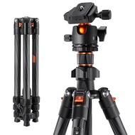 K&amp;F CONCEPT Portable Camera Tripod Stand Carbon Fiber 162cm/63.78 Max. Height 8kg/17.64lbs Load Capacity Low Angle Photography Travel Tripod with Carrying Bag for DSLR Cameras Smartphone