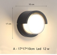 Lampu Hias Dinding Tembok Pilar Teras Led Outdoor Lampu Hias Minimalis - Model Bulat