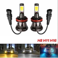 COB Lamps 2piece LED Fog Light Bulbs H8 H11 H16(JP) Yellow White Ice Blue Strobe
