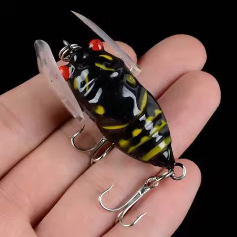 1pcs Fishing Lures 5cm 6g Lifelike Cicada bait 3D eyes Swimbait Crankbait Wobblers Fishing Tackle Qu