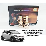 ☆LED☆ 2pcs LED HEADLIGHT BULB (3 COLOR) (H11/H8/H9) FOR PROTON IRIZ