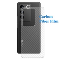 For vivo V30 V29 V29e V27 V27e Lite Pro 3D Transparent Carbon Fiber Rear Back Skin Film Stiker Screen Protector (Not Tempered Glass)