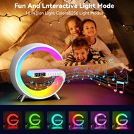 G63 Wireless Speaker LED Atmosphere RGB Bluetooth Table Lamp Charger Alarm Clock FM