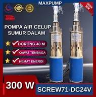 MAXPUMP Pompa Celup Screw Sekrup Pump DC 12V DC 24V Mesin Pompa Sedot Air Celup Dalam Sumur bor 3inc