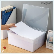 ROSEGOODS Home Office Supplies Storage Box, Dustproof Plastic Storage Box, Durable Transparent a4 Pa