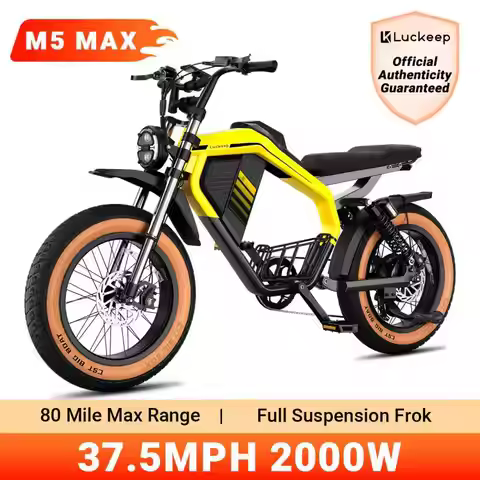 Luckeep M5 MAX Electric Bike for Adults,2000W Peak Motor,37.5MPH, 52V 20AHBattery Ebike,80 Miles 20"