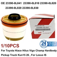 1/10PCS 23390-0L041 23390-0L030 Engine Fuel Filter Element 3390-0L010 23390-0L020 For Toyotaa Hiace 