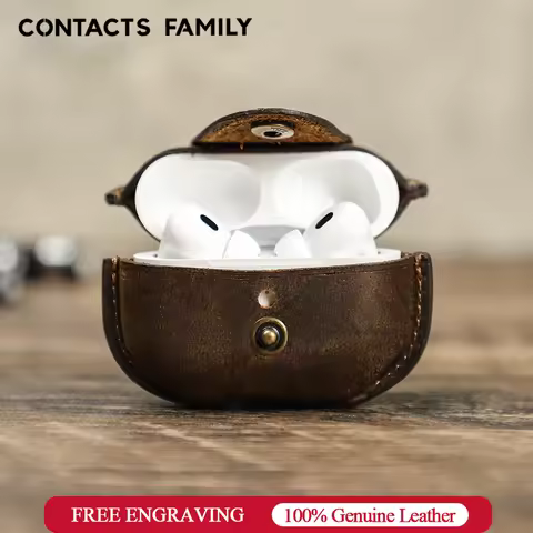 Retro Crazy Horse Leather Cover for AirPods Pro 2 Case Airpod Pro 2nd generation Bluetooth Wireless 